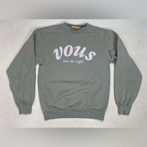 Vous Church Into The Night Crewneck Sweatshirt Women Small Green - Picture 1 of 5